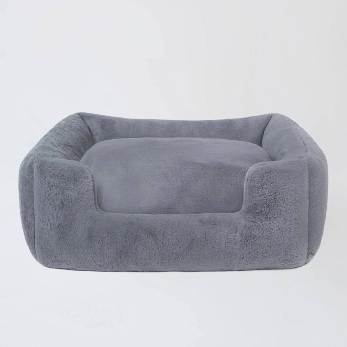 Gray pet bed on a white background