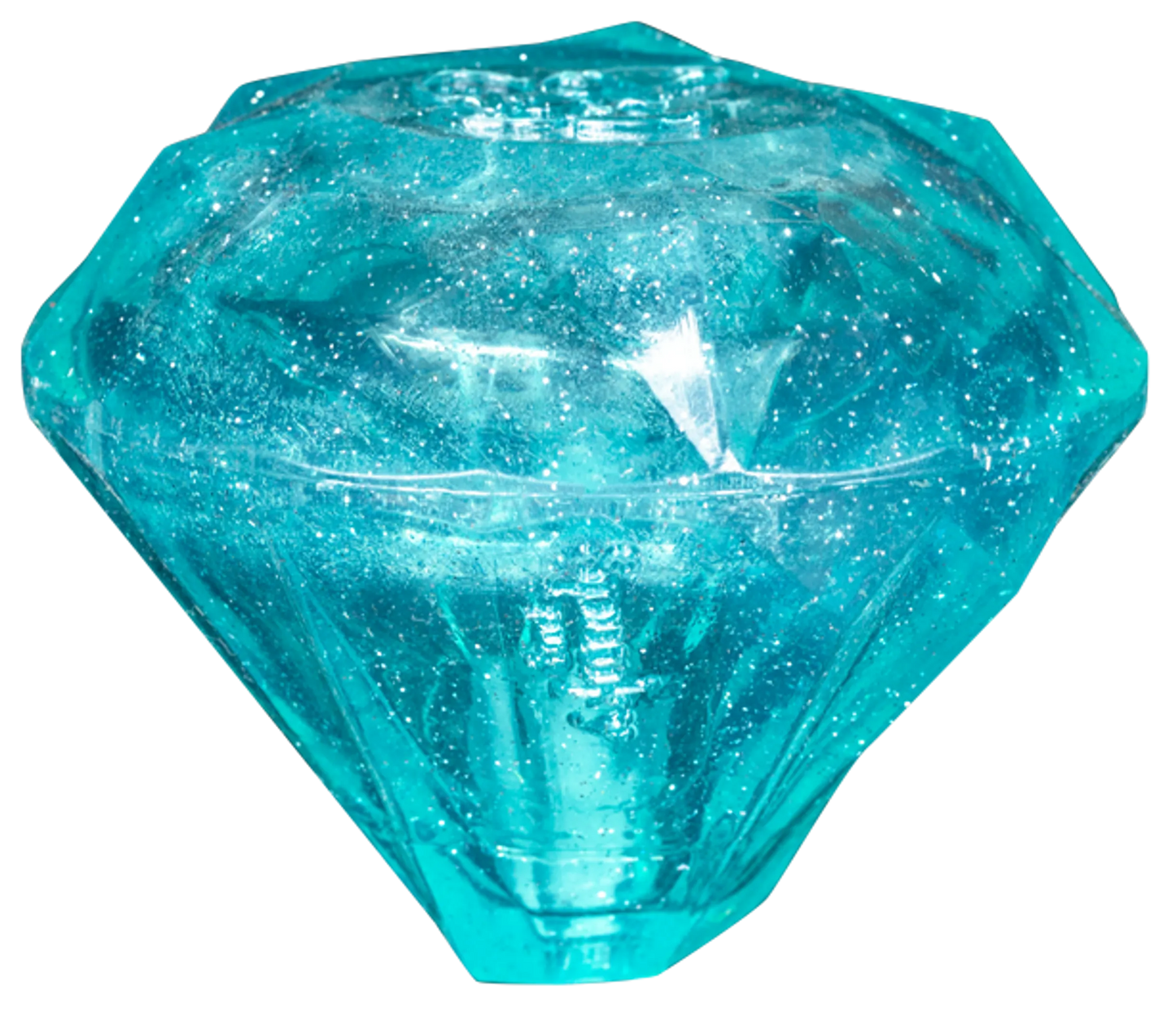Turquoise diamond-shaped object on a white background