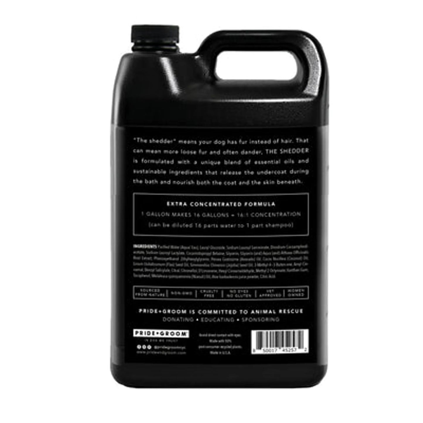 Black bottle with text on a white background