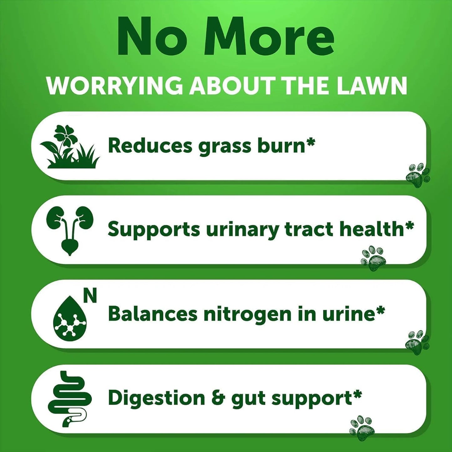 Product label with benefits on a green background
