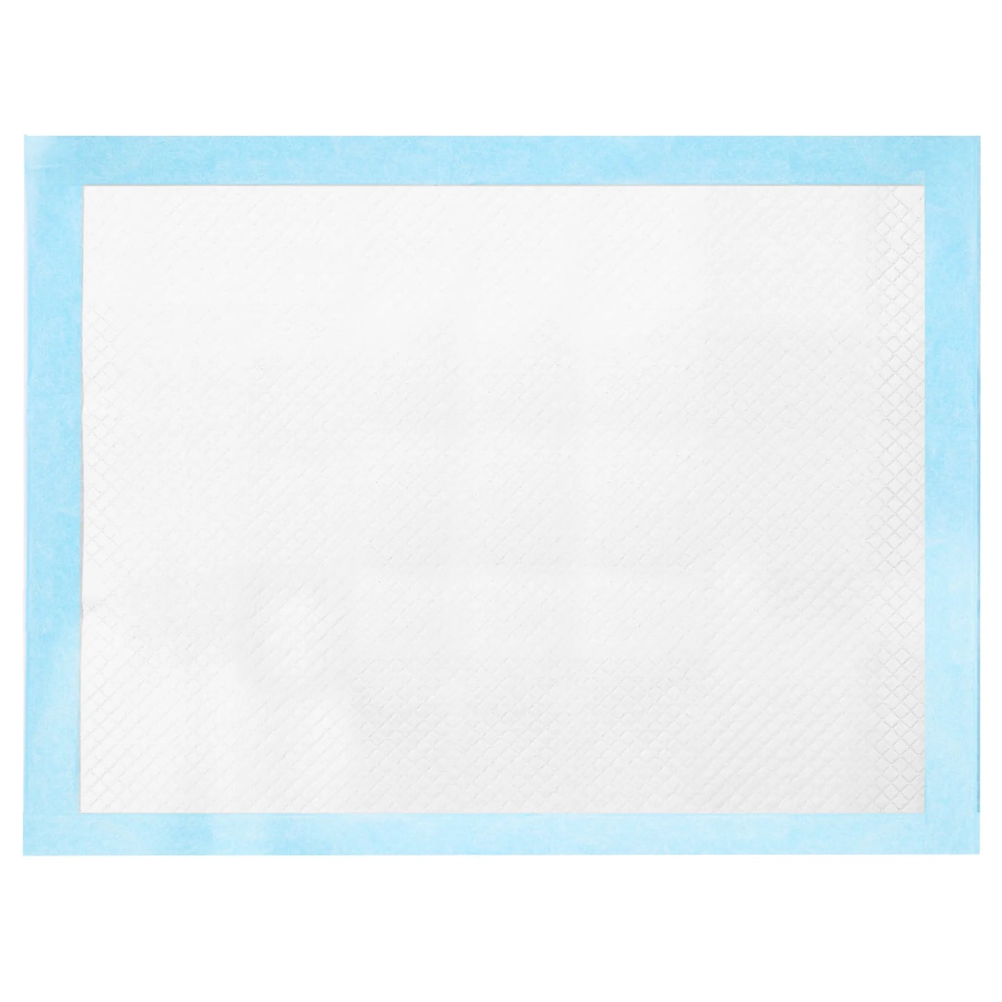 White card with a light blue border on a white background